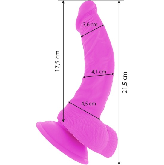 Diversia Elastīgs Vibrējošs Dildo 21,5 CM - violets