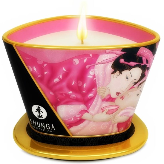 Shunga Candles SHUNGA - MASAŽINĖ MASAŽINĖ ŽVAKĖ SHUNGA - MINI GLONOJIMAS ŽVAKĖSE AFRODIZIAKO ROŽĖS 170 ml