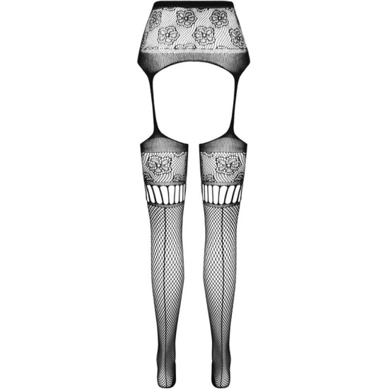 Passion Woman Garter & Stock PASSION - S030 JUODOS KELNĖS JUODOS VIENAS DYDIS