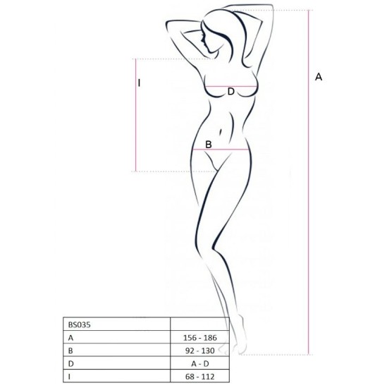 Passion Woman Bodystockings PASSION WOMAN BS035 WHITE BODYSTOCKING VIENS IZMĒRS