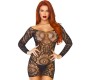 Leg Avenue Dresses КРУЖЕВНОЕ МИНИ-ПЛАТЬЕ LEG AVENUE С ДЛИННЫМИ РУКАВАМИ, ОДИН РАЗМЕР