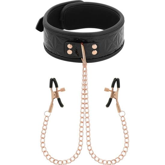 Begme Black Edition BEGME - BLACK EDITION COLLAR WITH NIPPLE CLAMPS WITH NEOPRENE LINING