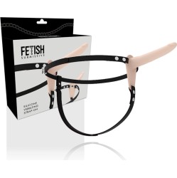 Fetish Submissive Harness FLESH SILIKOONVIBRAATOR 15 CM