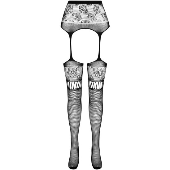 Passion Woman Garter & Stock PASSION - S030 TRIIPPSUKS, MUSTA ÜKS SUURUS