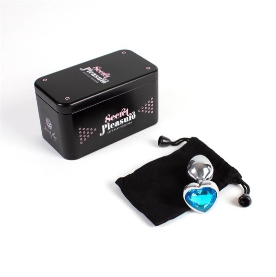 Secret Play Blue Heart Metal Butt Plug Size S