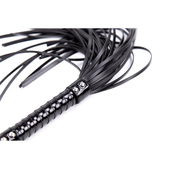 Latetobed Bdsm Line Shinny Handle Flogger 44 cm Black