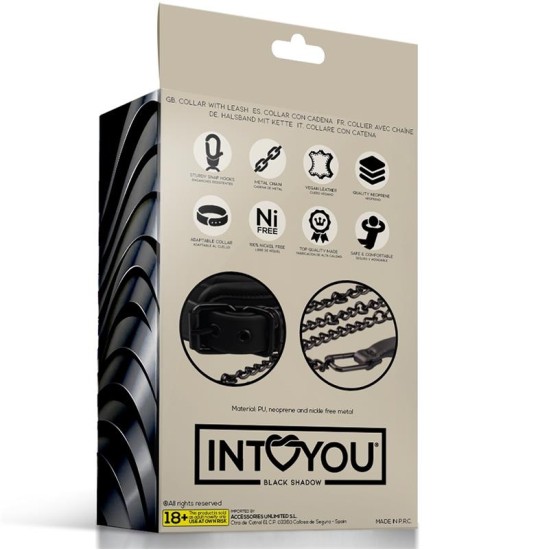 Intoyou Black Shadow Apkakle ar pavadu Vegan Leather