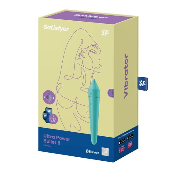 Satisfyer Ultra Power Bullet 8 vibrējoša lode ar APP Turquoise