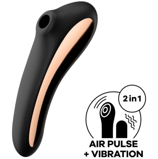 Satisfyer Dual Kiss Clitoris Sucker un Vibe 2 in 1 Black