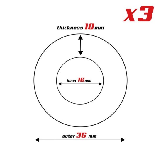 Beast Rings Komplektā 3 dzimumlocekļa gredzens 3 krāsas 1,6 cm