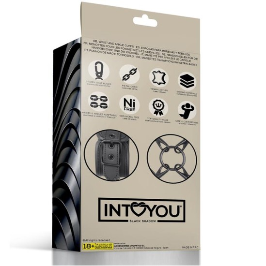 Intoyou Black Shadow Roku un potīšu aproču komplekts Vegan Leather