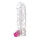 A-Gusto Textured Penis Sleeve with Vibration Clear