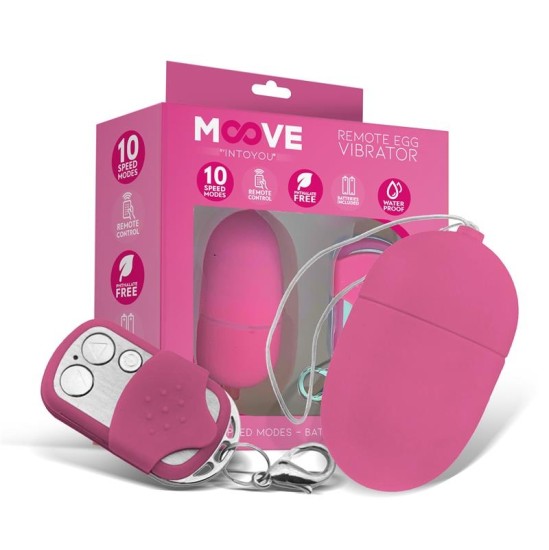 Moove Vibrating Egg with Remote Control Medium Size Pink