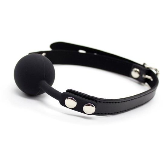 Latetobed Bdsm Line Silicone Ball Gag 4 cm Adjustable Black