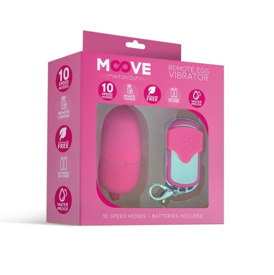 Moove Vibrating Egg with Remote Control Medium Size Pink