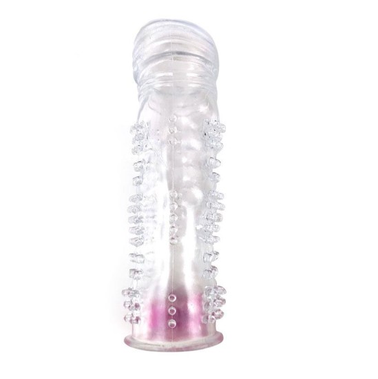 A-Gusto Textured Penis Sleeve with Vibration Clear