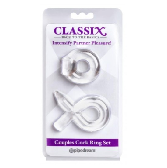 Classix Couples Cock Ring Set Clear