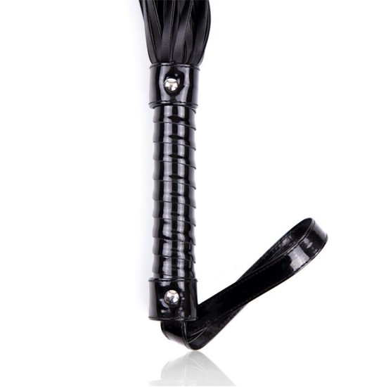 Latetobed Bdsm Line Shinny Handle Flogger 44 cm Black
