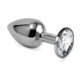 Lovetoy Butt Plug Silver Rosebud Classic with Clear Jewel Size S