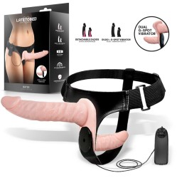 Harness Collection Latetobed Batek Detachable unto G Double Strap-On Harness with Vibration Remote Control