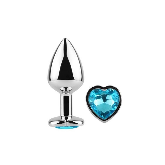 Secret Play Blue Heart Metal Butt Plug Size S