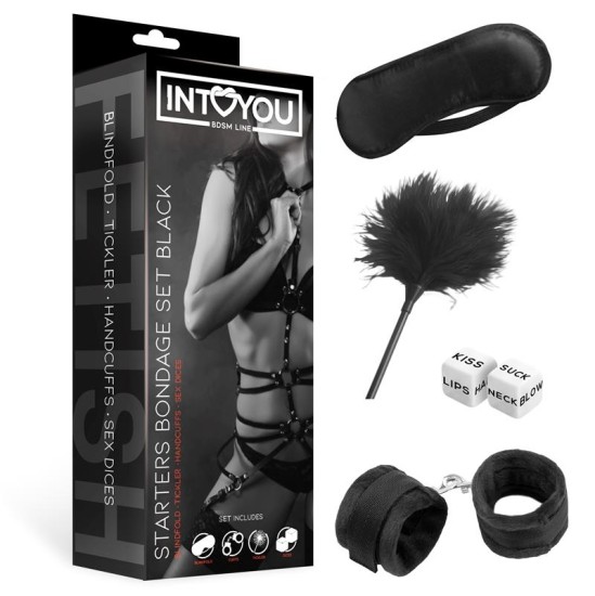 Intoyou Bdsm Line Pradedančiųjų Bondage rinkinys 4 vienetai juodi