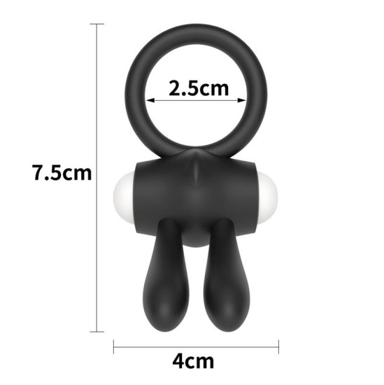 Lovetoy Vibrējošs Cockring Power Clit Black