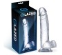 Glazed Realistiškas dildo su sėklidėmis kristalinė medžiaga 20 cm