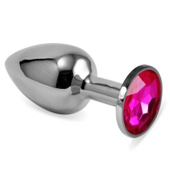 Lovetoy Butt Plug Silver Rosebud Classic ar fuksijas dārgakmeņu izmēru S