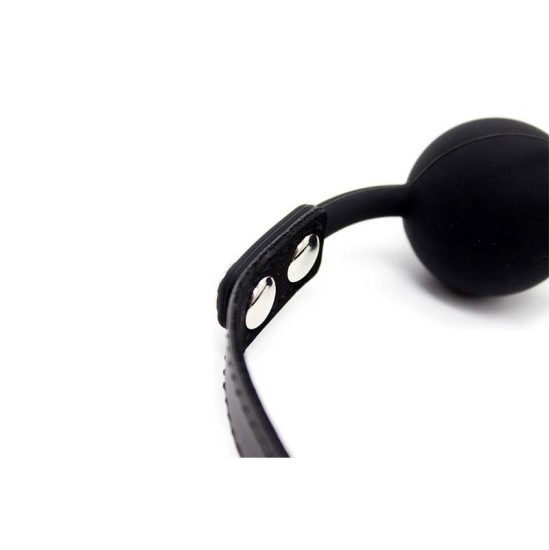 Latetobed Bdsm Line Silikona Ball Gag 4 cm Regulējams melns