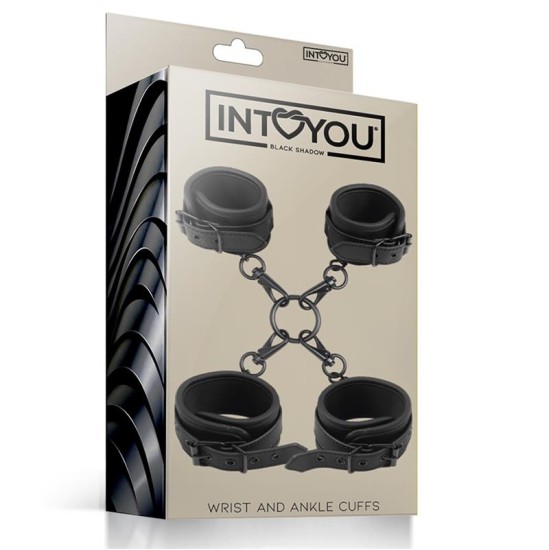 Intoyou Black Shadow Roku un potīšu aproču komplekts Vegan Leather