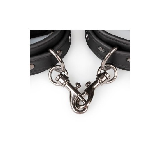 Easytoys Black Synthetic Leather Handcuffs