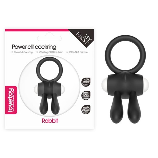 Lovetoy Vibrējošs Cockring Power Clit Black