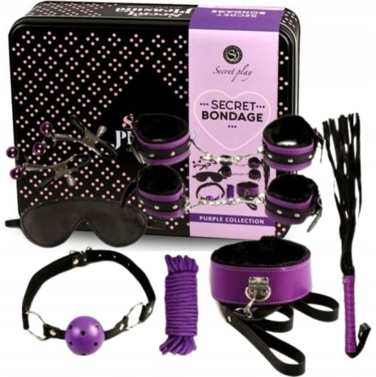 Secretplay 100% Fetish SECRETPLAY - BDSM KOMPLEKTS 8GAB PURBLE/MELNS.