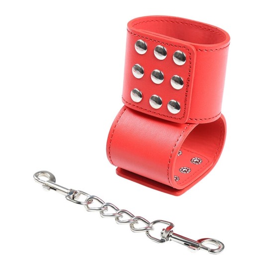 Ohmama Fetish RED HANDCUFFS WITH SNAP CLOSURE