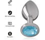 Intense Anal Toys INTENSE - METAL ALUMINUM ANAL PLUG WITH BLUE GLASS SIZE S