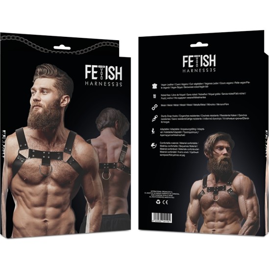 Fetish Submissive Attitude MEN'S ECO-LEATHER CHEST HARNESS