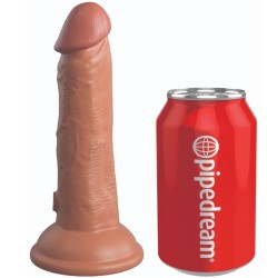 King Cock ELITE — REĀLISTS DILDO VIBRĒŠANAS UN SILIKONA 15,2 CM KARAMELE