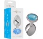 Intense Anal Toys INTENSE - METAL ALUMINUM ANAL PLUG WITH BLUE GLASS SIZE S