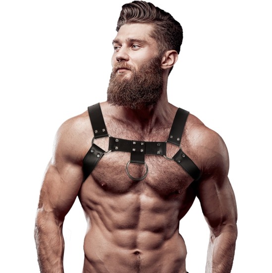 Fetish Submissive Attitude MEN'S ECO-LEATHER CHEST HARNESS