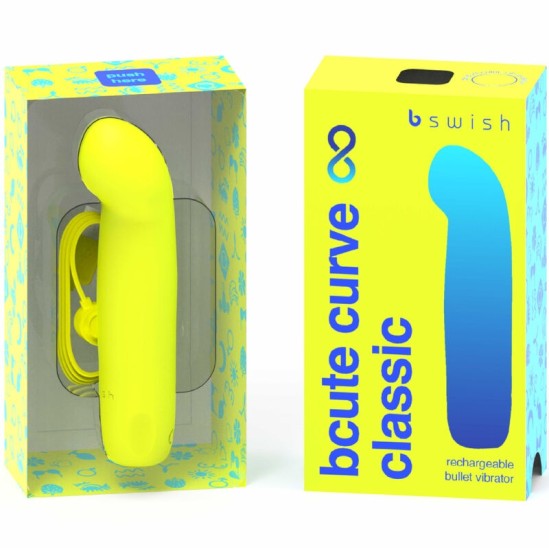 B Swish BCUTE CURVE INFINITE CLASSIC SILICONE RECHARGEABLE VIBRATOR CITRUS YELLOW