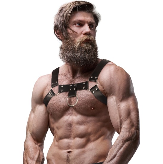 Fetish Submissive Attitude MEN'S ECO-LEATHER CHEST HARNESS