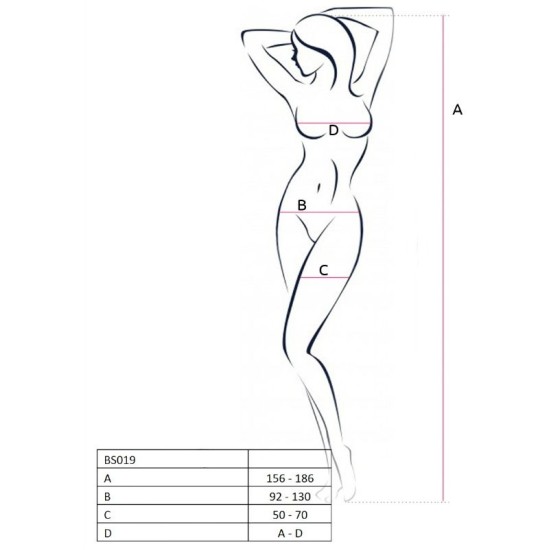 Passion Woman Bodystockings PASSION WOMAN BS019 WHITE BODYSTOCKING VIENS IZMĒRS