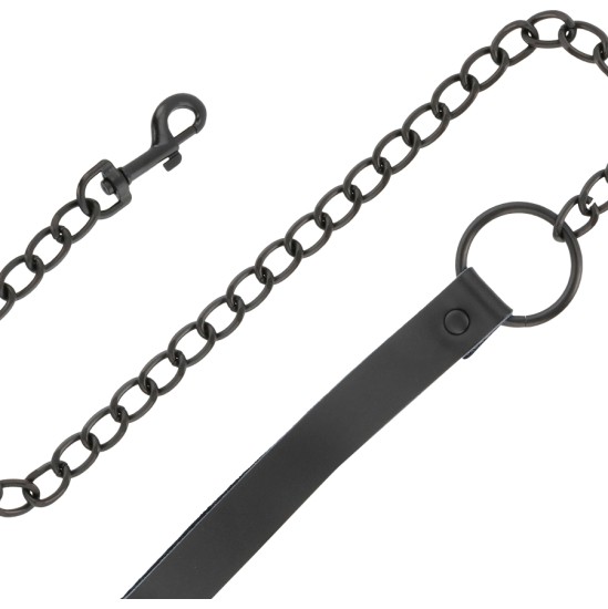 Darkness Bondage DARKNESS - BLACK LEATHER HANDCUFFS AND COLLAR