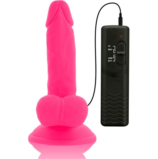 Diversia Elastīgs Vibrējošs Dildo 17 CM - rozā