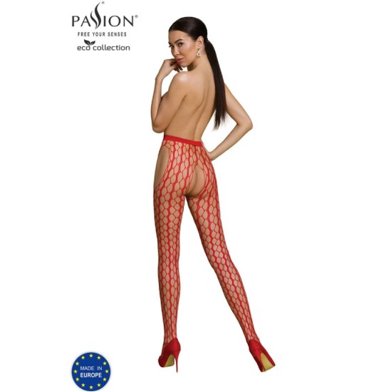 Passion Woman Garter & Stock PASSION - ECO COLLECTION BODYSTOCKING ECO S007 RED