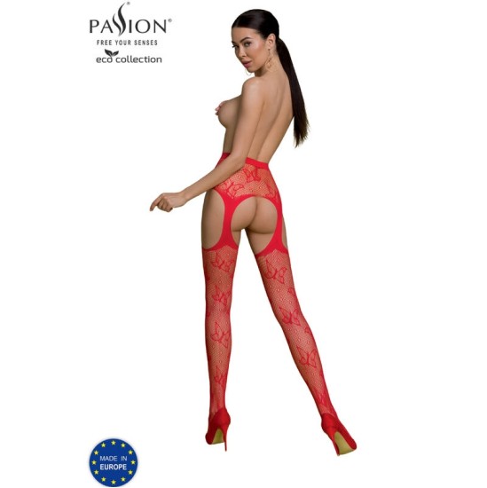 Passion Woman Garter & Stock PASSION - ECO COLLECTION БОДИСТОКЛИНГ ECO S001 RED