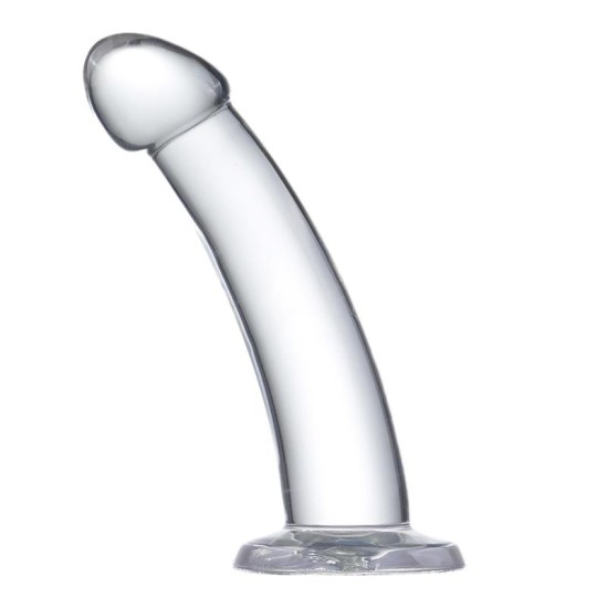 Glazed Curved Dildo Crystal Material 16 cm