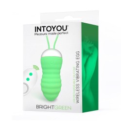 Intoyou Brightgreen Вибрирующее яйцо Пульт дистанционного управления USB Силиконовый