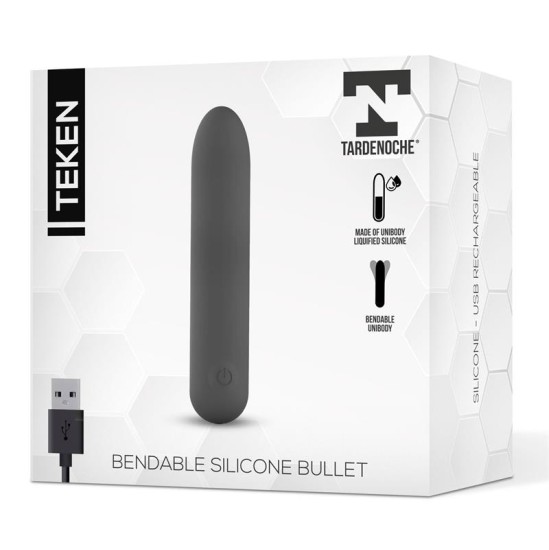 Tardenoche Teken Bendable Vibrating Bullet Liquid Silicone Unibody Magnetic USB